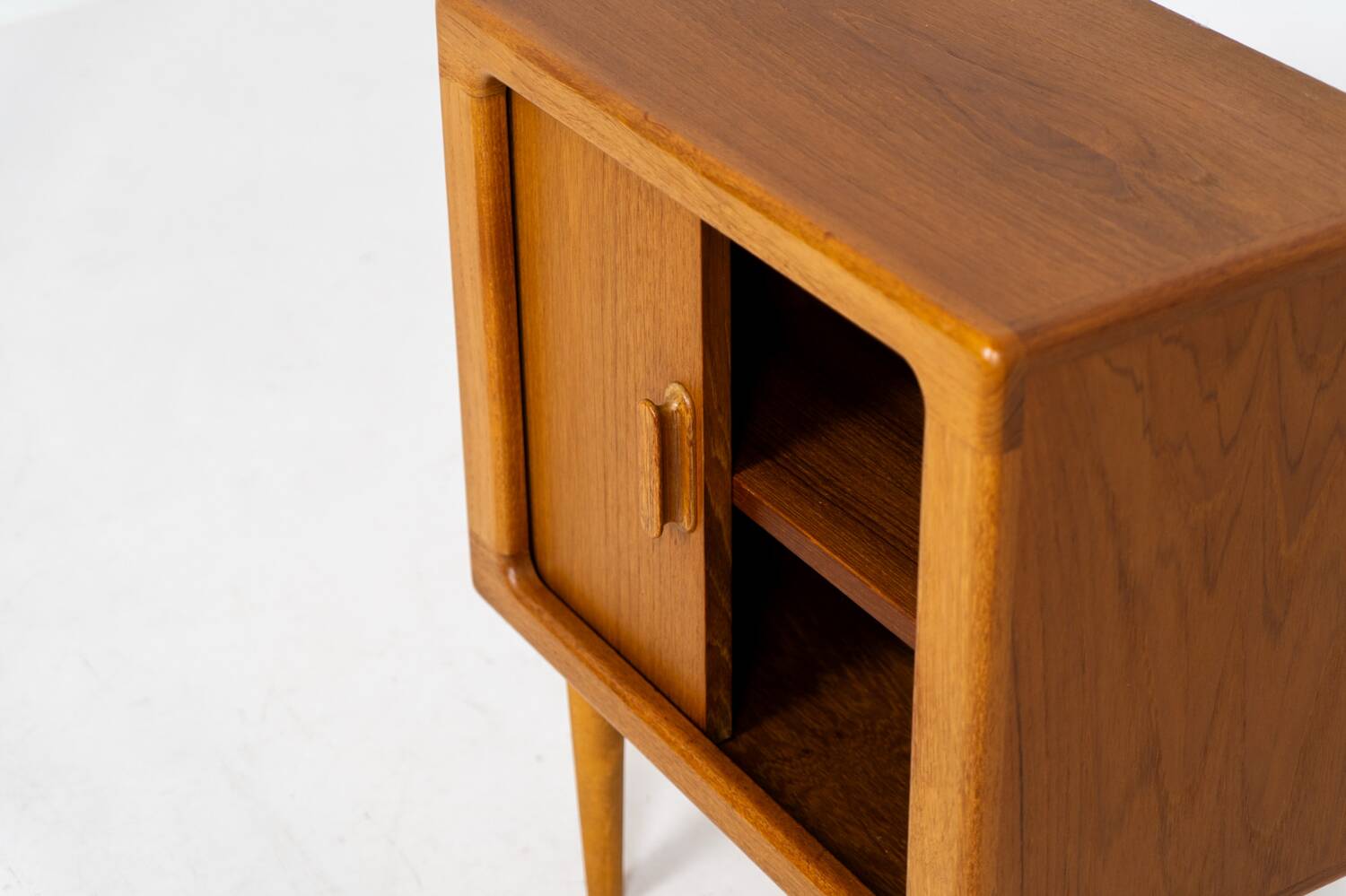 Compact cabinet with tambour door by CFC Silkeborg (Denmark, 1960s).