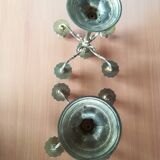 Pair of 5-light brass candelabra candlesticks, 20th century