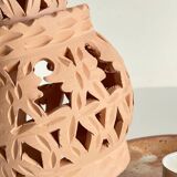 Handmade terracotta tealight candle holder
