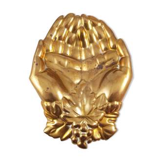 Vide poche en laiton antique en forme de main