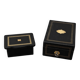 Two blackened wooden boxes decorated with Boulle marquetry – 19th century
