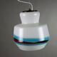 Suspension vintage en verre opalin et laiton, Italie, années 1960