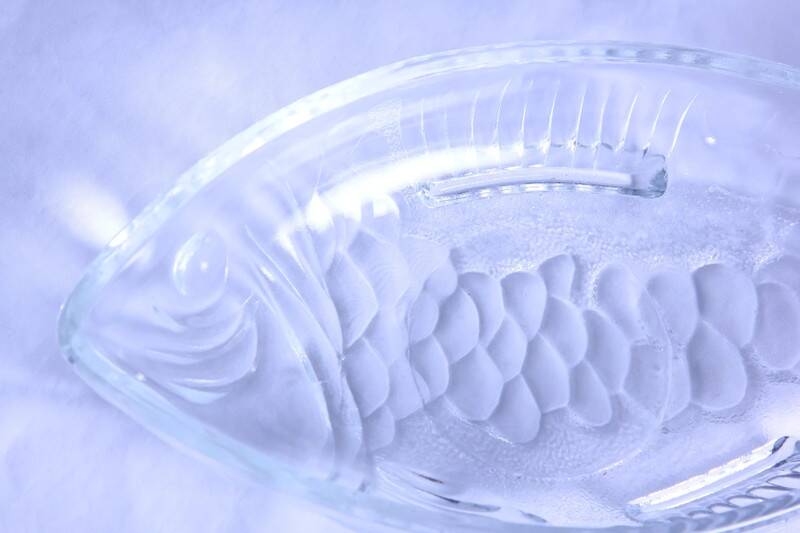 Vintage glass fish dish