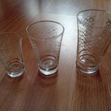 Set of vintage screen-printed glasses