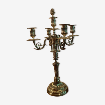 Candélabre modulable en bronze argenté de style Louis XVI