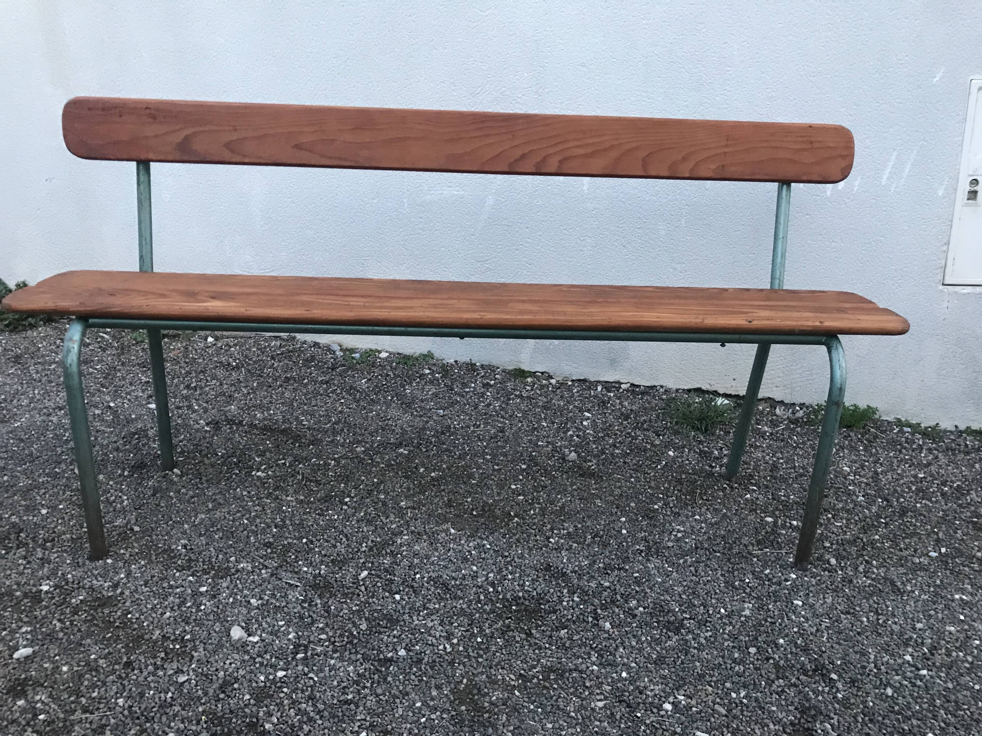 School bench with folder