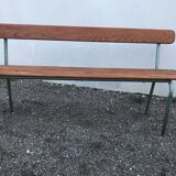 School bench with folder