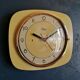 Clock formica vintage silent wall pendulum "Yellow Odo"