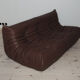 Togo 3 seater sofa in brown leather designed by Michel Ducaroy 1973