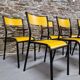 Set of 8 yellow mullca 510 chairs