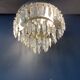 Ceiling light with 3 rows of crystal, 1950