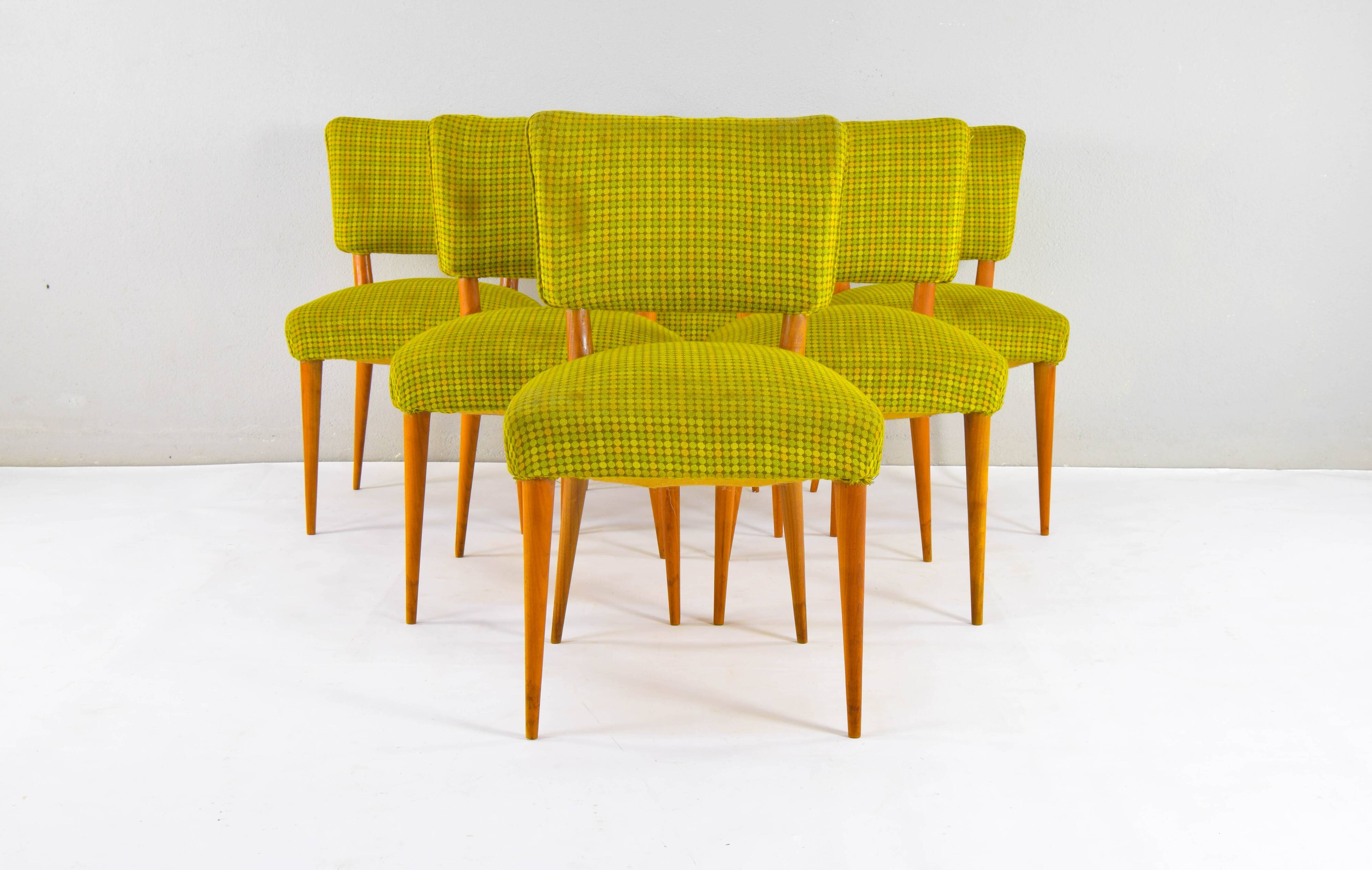 Dining Set Danish Teak and Textile Chairs 50s