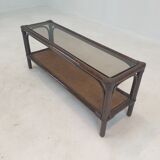 Italian Bamboo and Rattan Coffee Table, 1980s