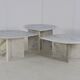 Ensemble de 3 tables d'appoint en marbre en forme de goutte d'eau, table basse vintage.