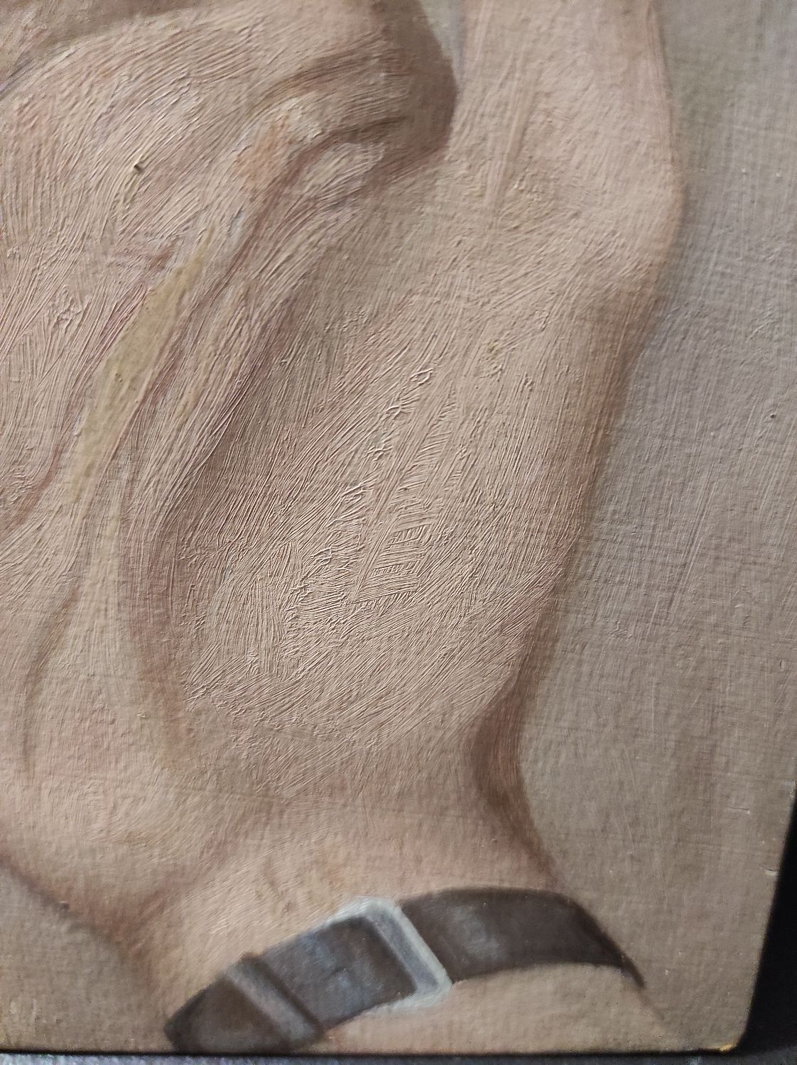 Painting hand to the cigarette oil on cardboard years 30 40 signed Pierre Roig
