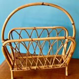 Porte-revue rotin bambou vintage