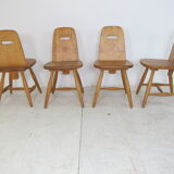 Finnish Pine Scandinavian Pirtti table and chairs dining set, 1960s