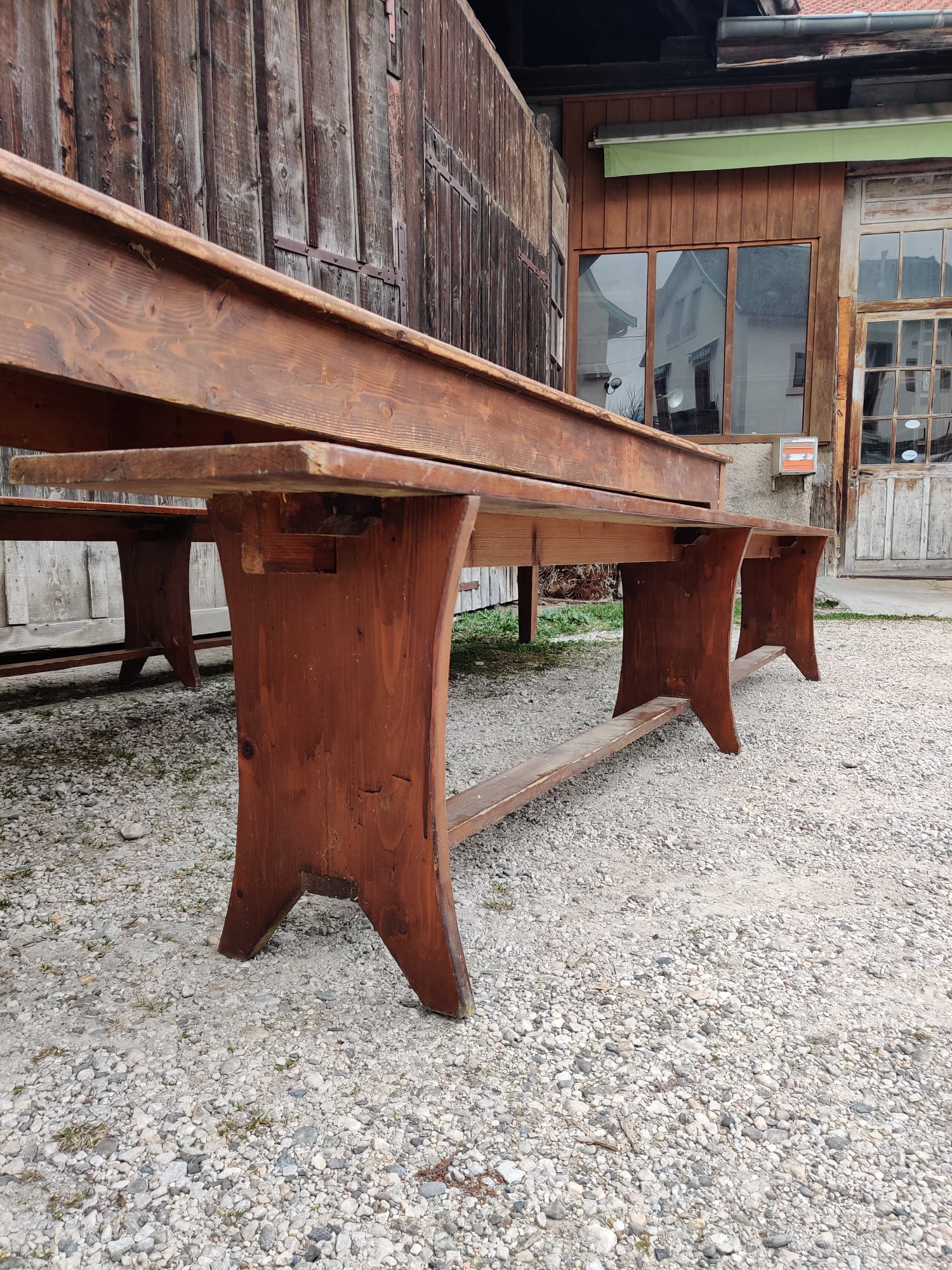 Very large bistro table and benches
