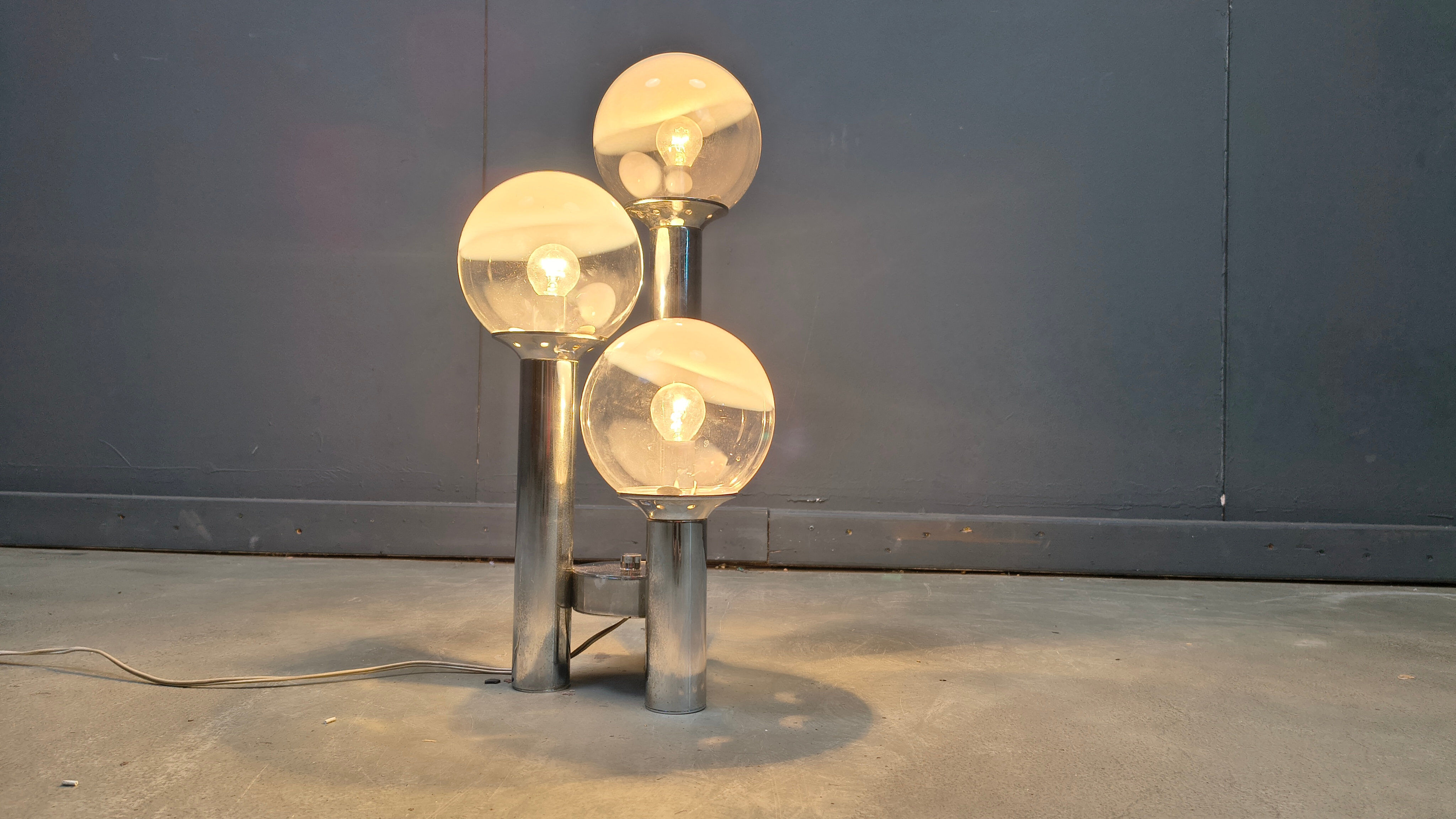 Vintage glass globe table lamp by Mazzega, 1970s
