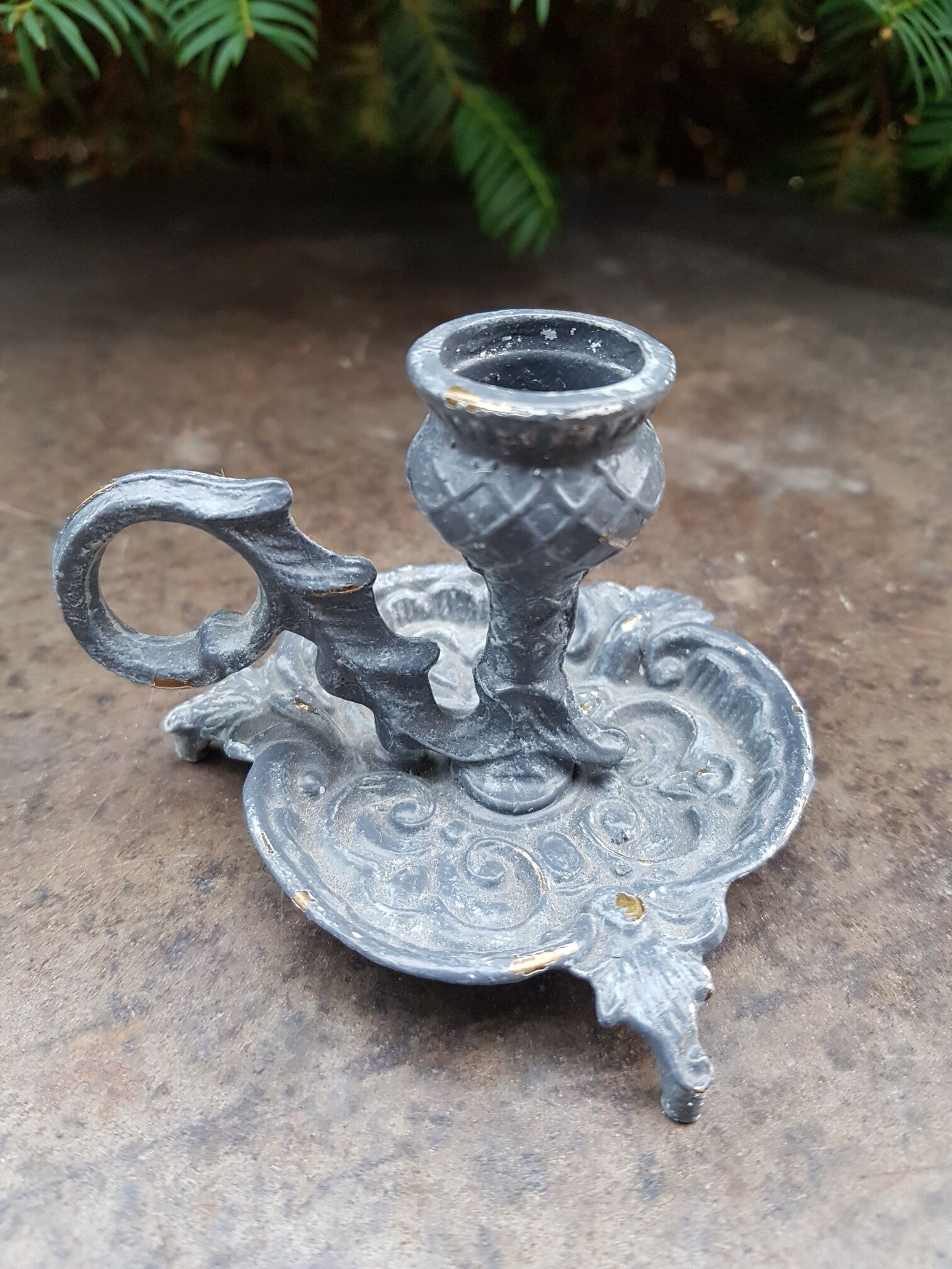 Candlestick candlestick model cellar rat patinated gray