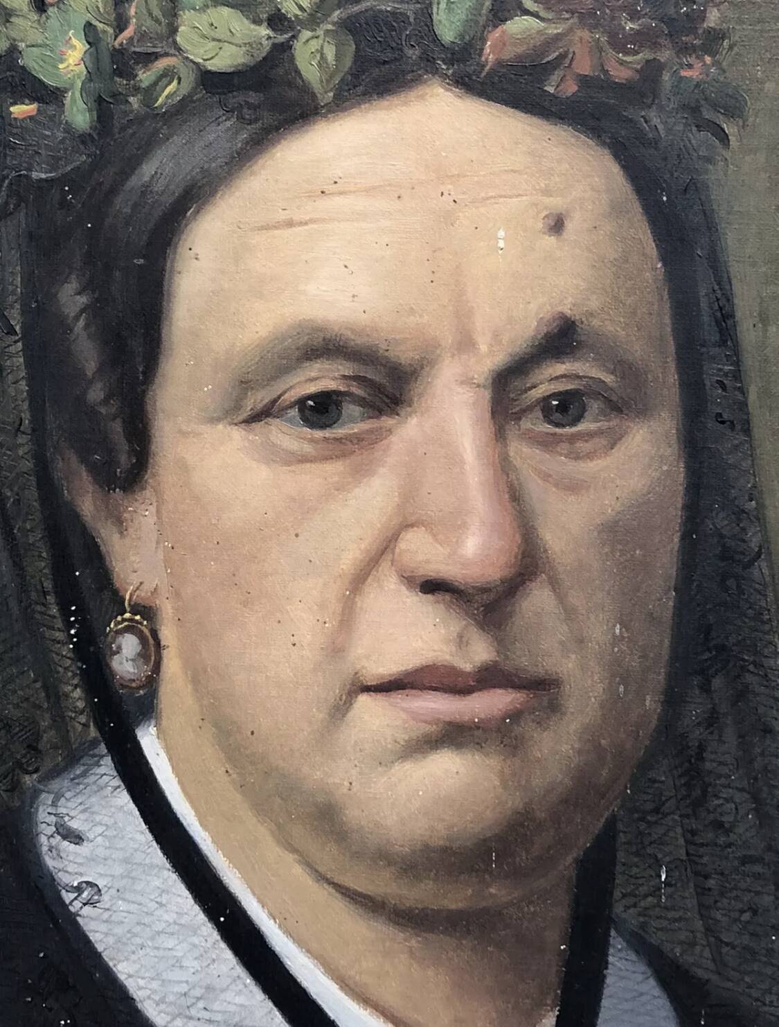 Oil painting on canvas XIX portrait Chevalier d'Eon