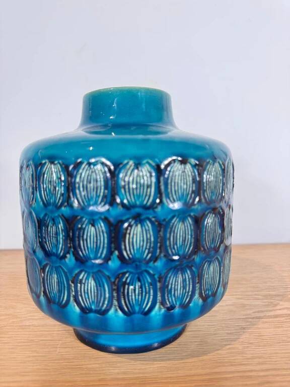 Turquoise ceramic vase, 1970