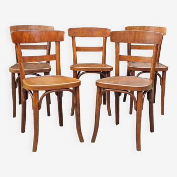 5 Thonet and Horgen bistro chairs from the 40s