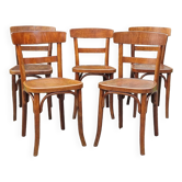 5 chaises bistrot Thonet et Horgen années 40