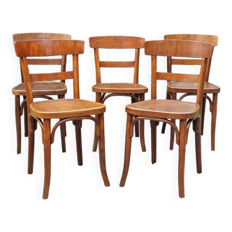 5 Thonet and Horgen bistro chairs from the 40s