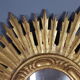 Sun mirror gilded with gold leaf Vintage 50s 42cm