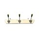 Vintage wooden wall coat rack - 3 hooks