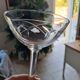Chiseled crystal champagne glasses