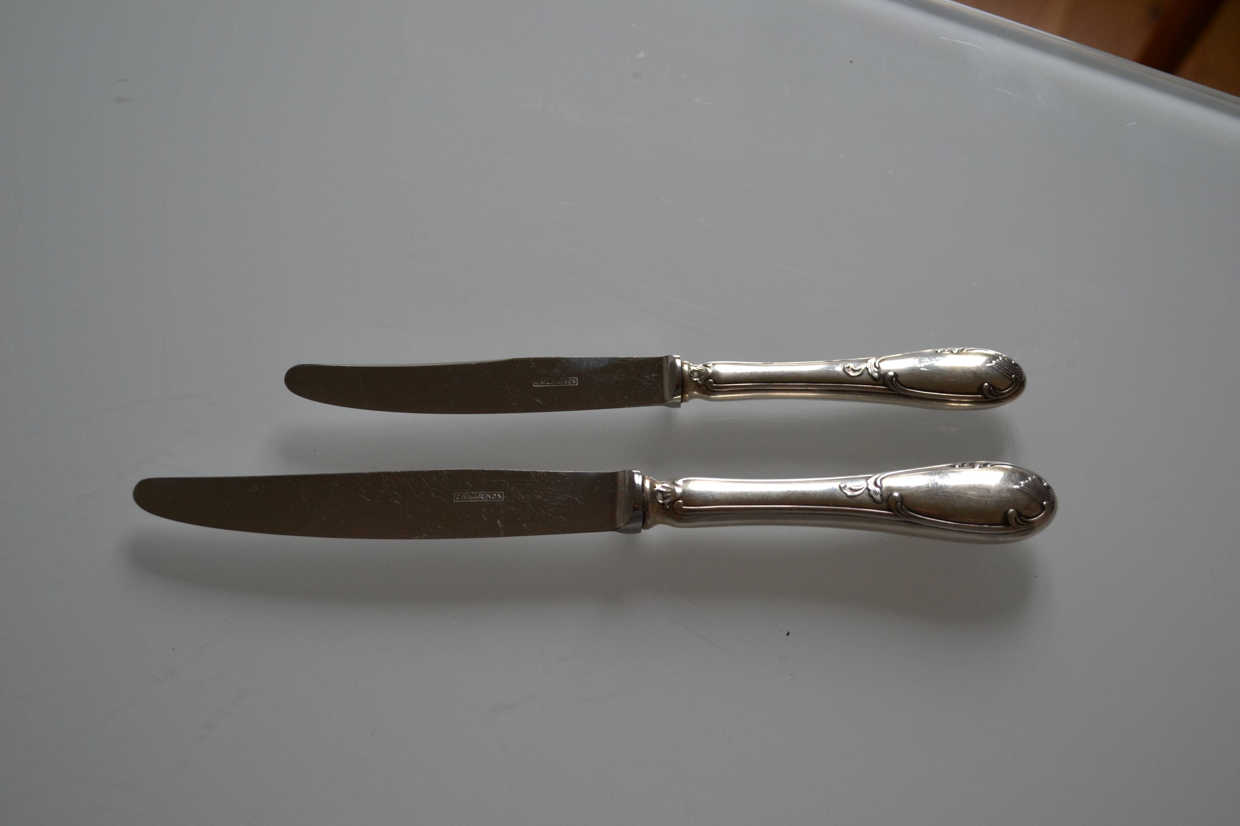 22 silver plated table and dessert knives by Cailar Bayard