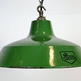 Industrial Green Enamel Factory Pendant Lamp from Revo, 1950s