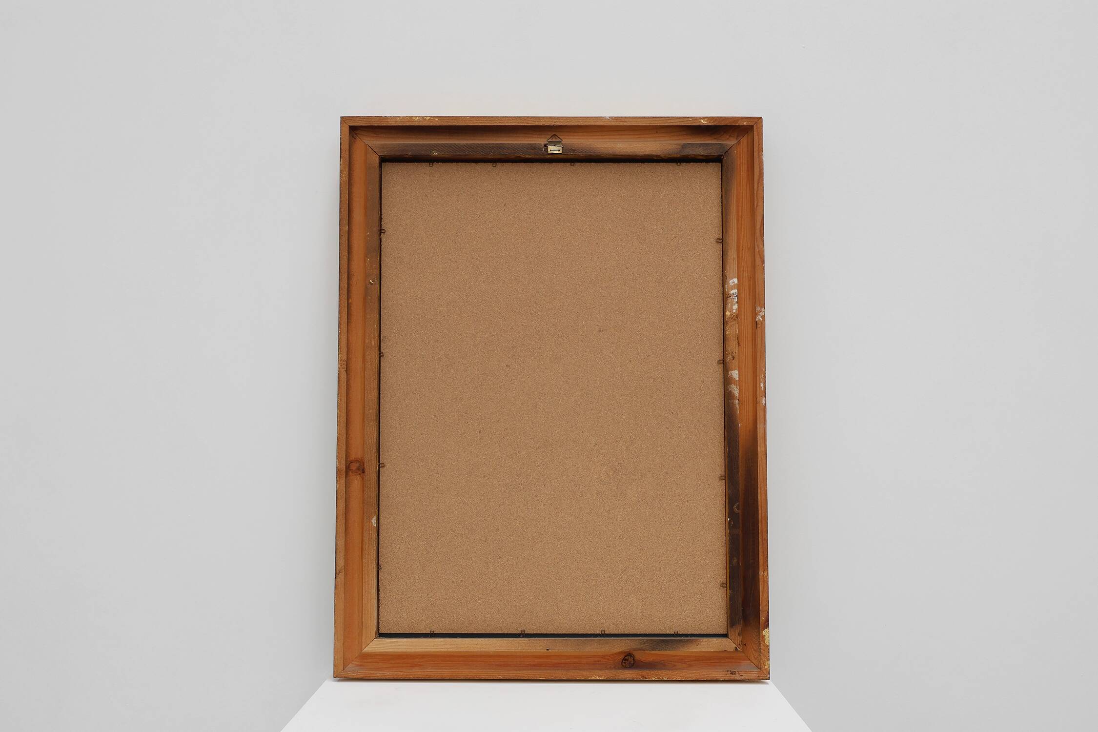 French Vintage square carved wooden gilded mirror in Baroque style