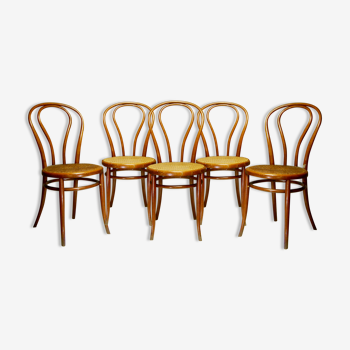 Set of 5 bistro chairs by Jacob and Josef Kohn