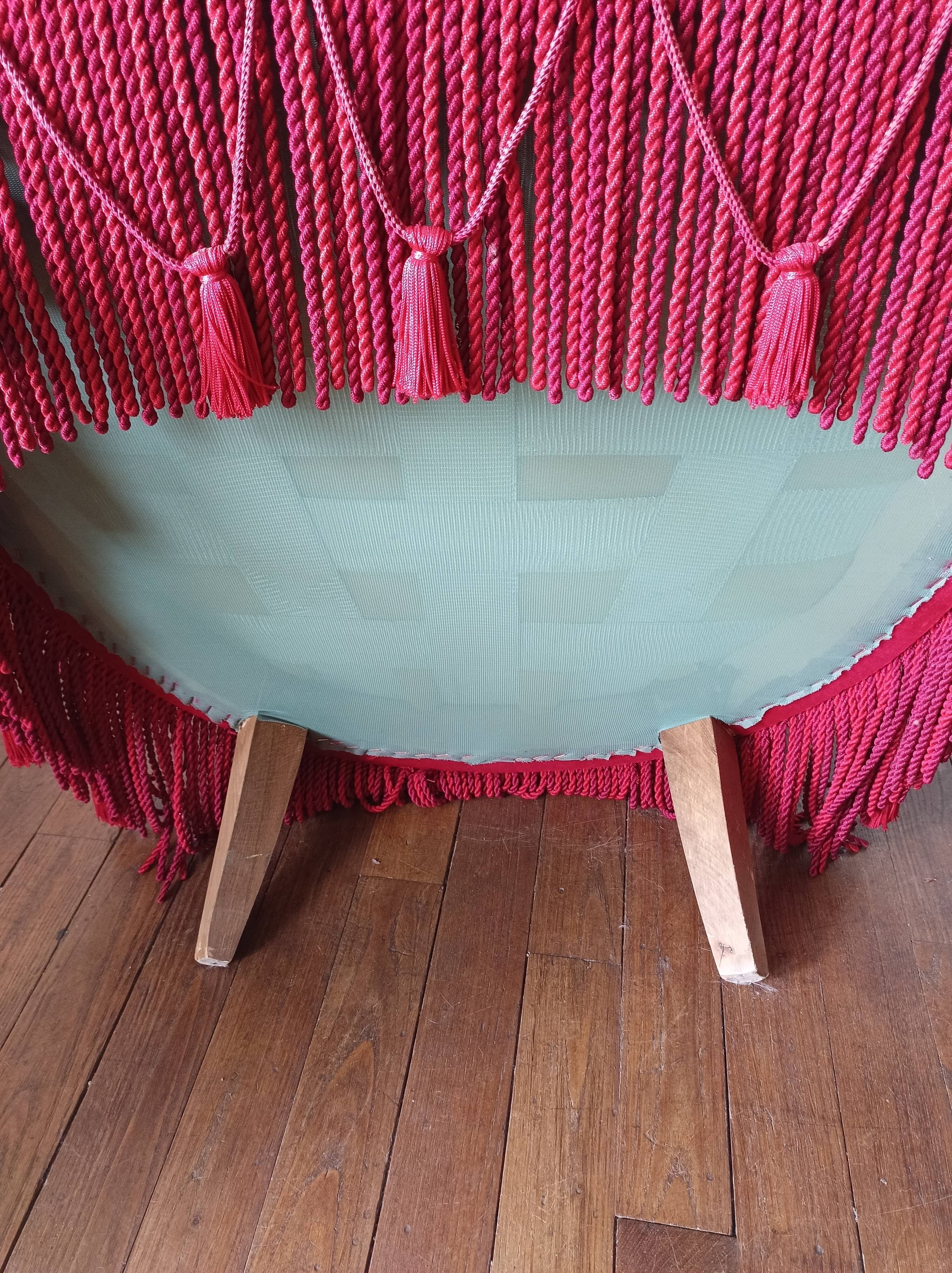 Lot de 2 fauteuils crapauds en velours rouge