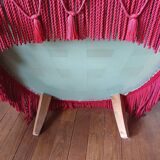 Lot de 2 fauteuils crapauds en velours rouge