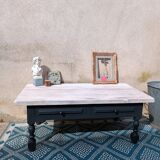 Solid wood coffee table with limed top
