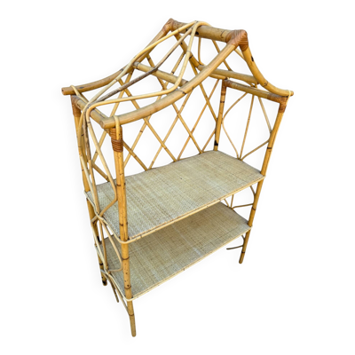 Étagère en Rotin chapeau chinois des années 60 Suède