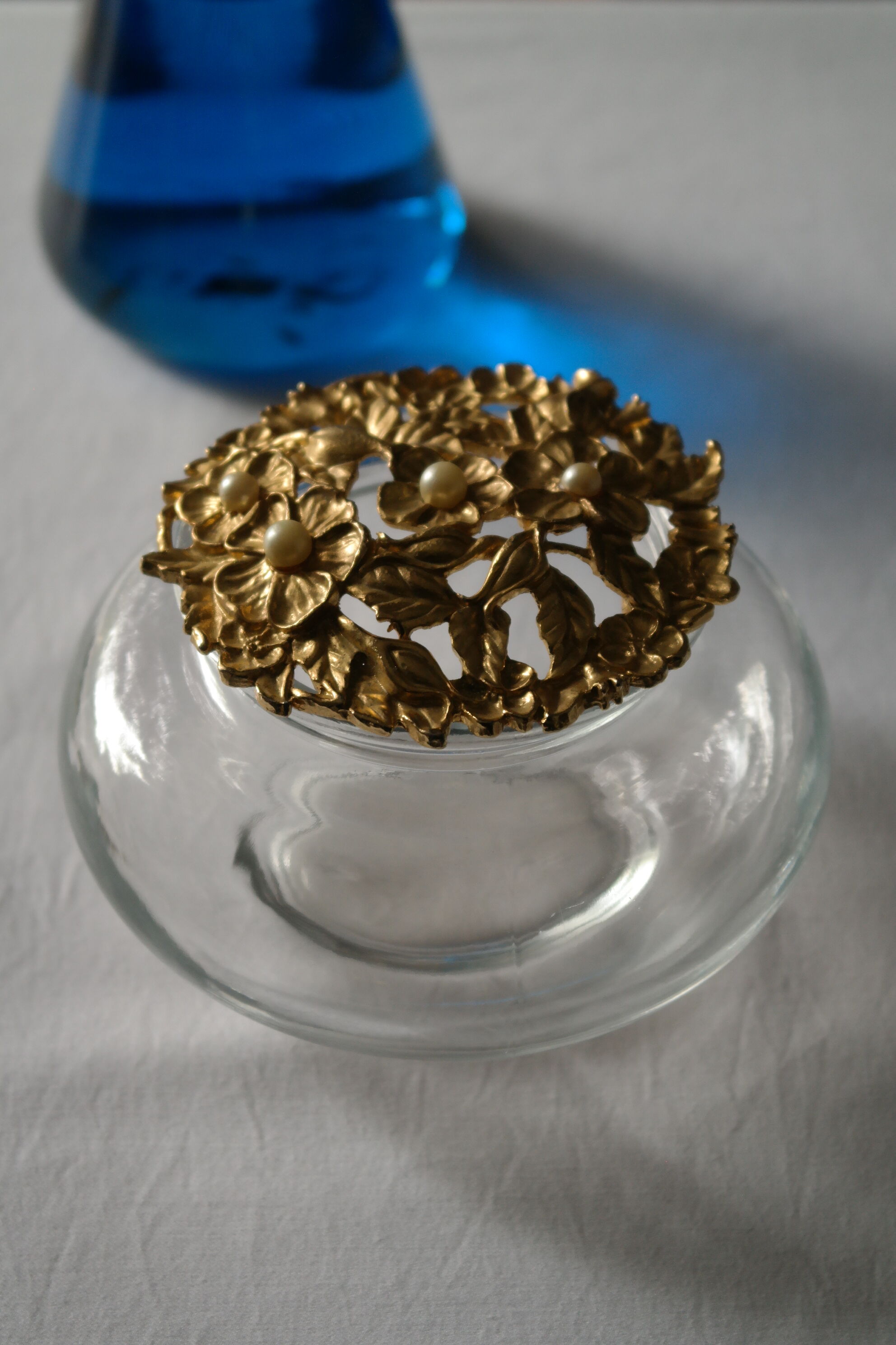 Boite à bijoux verre et laiton