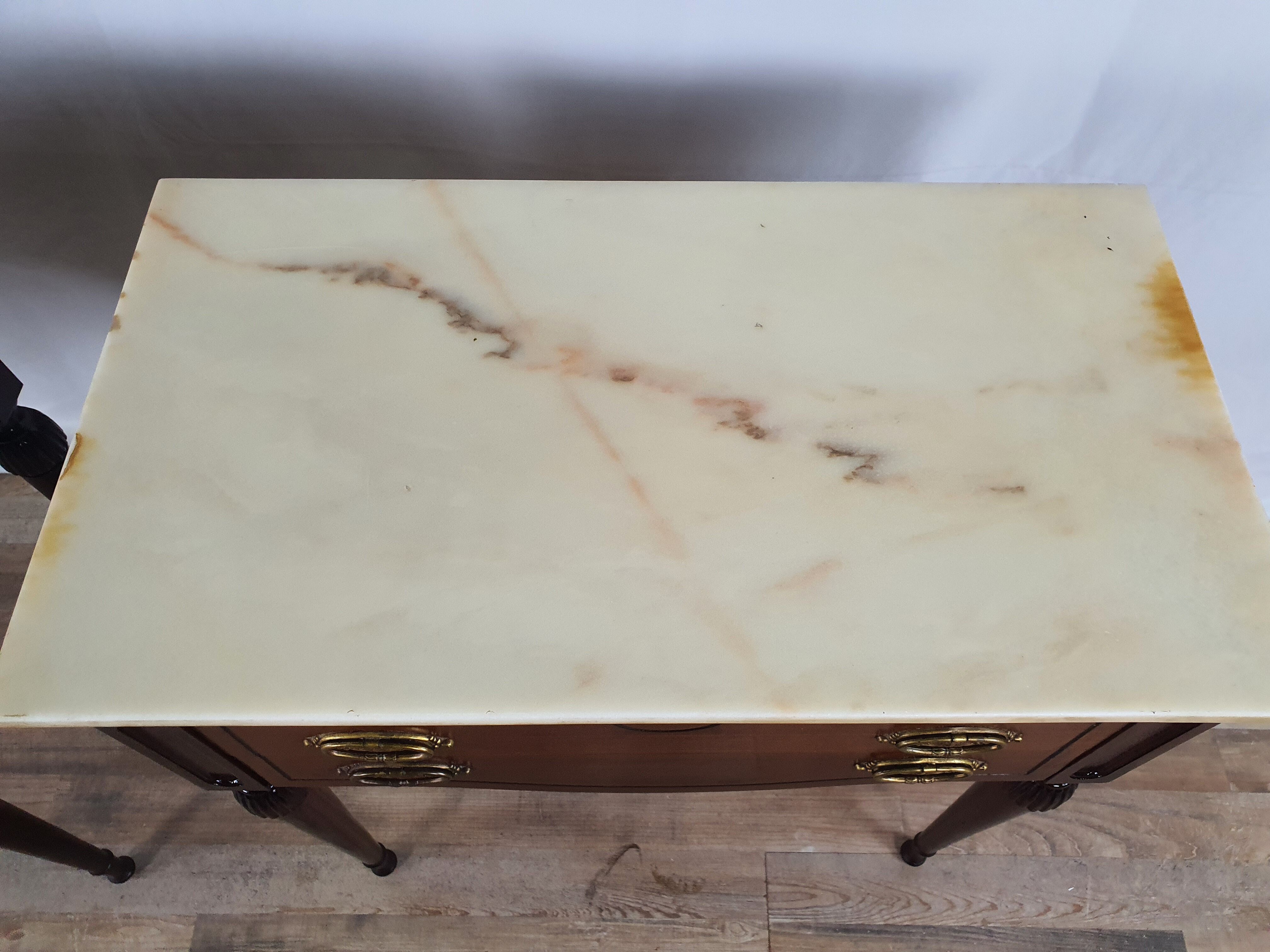 Pair of 1960s bedside tables with marble