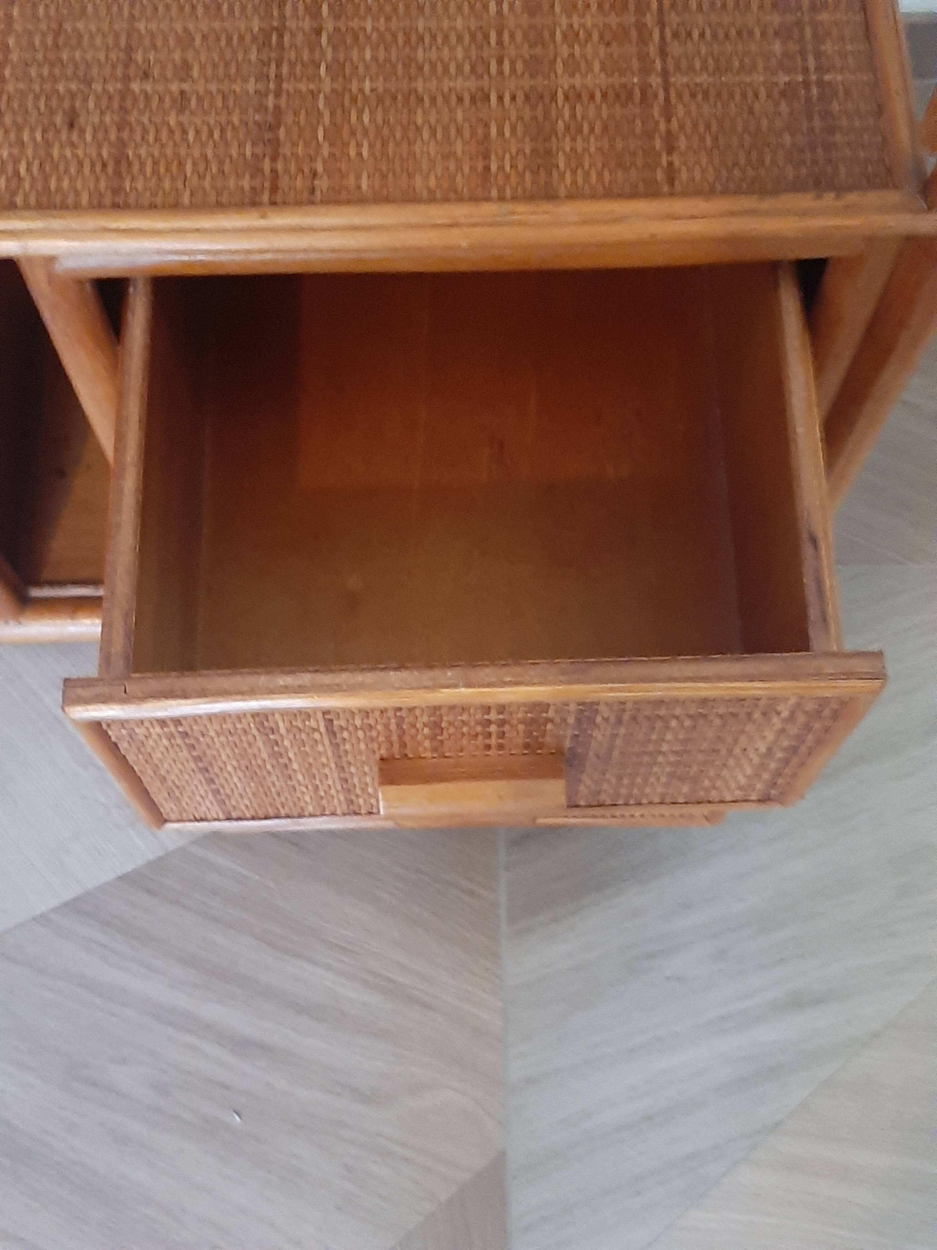 woven rattan chest of drawers - 2 drawers