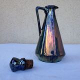 Pitcher in flambé sandstone of Rambervillers signed Kythera and United