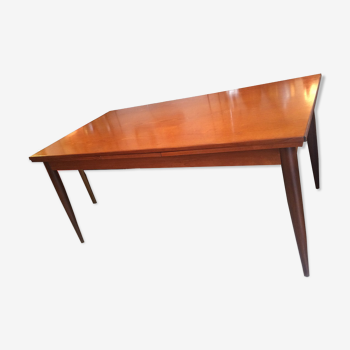 Table scandinave en teck rallonges intégrées 1960