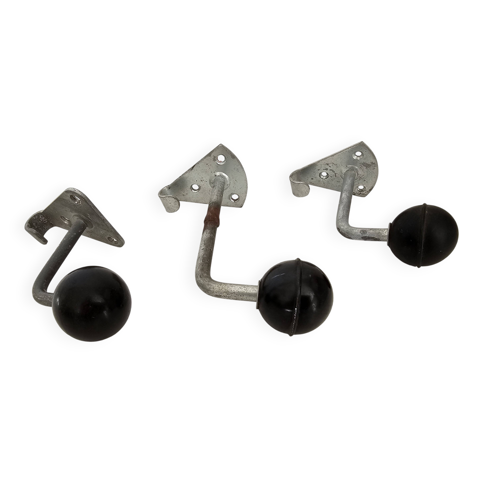Set of 3 Coat Hooks - School Cloakroom Hooks in Zinc-Coated Steel