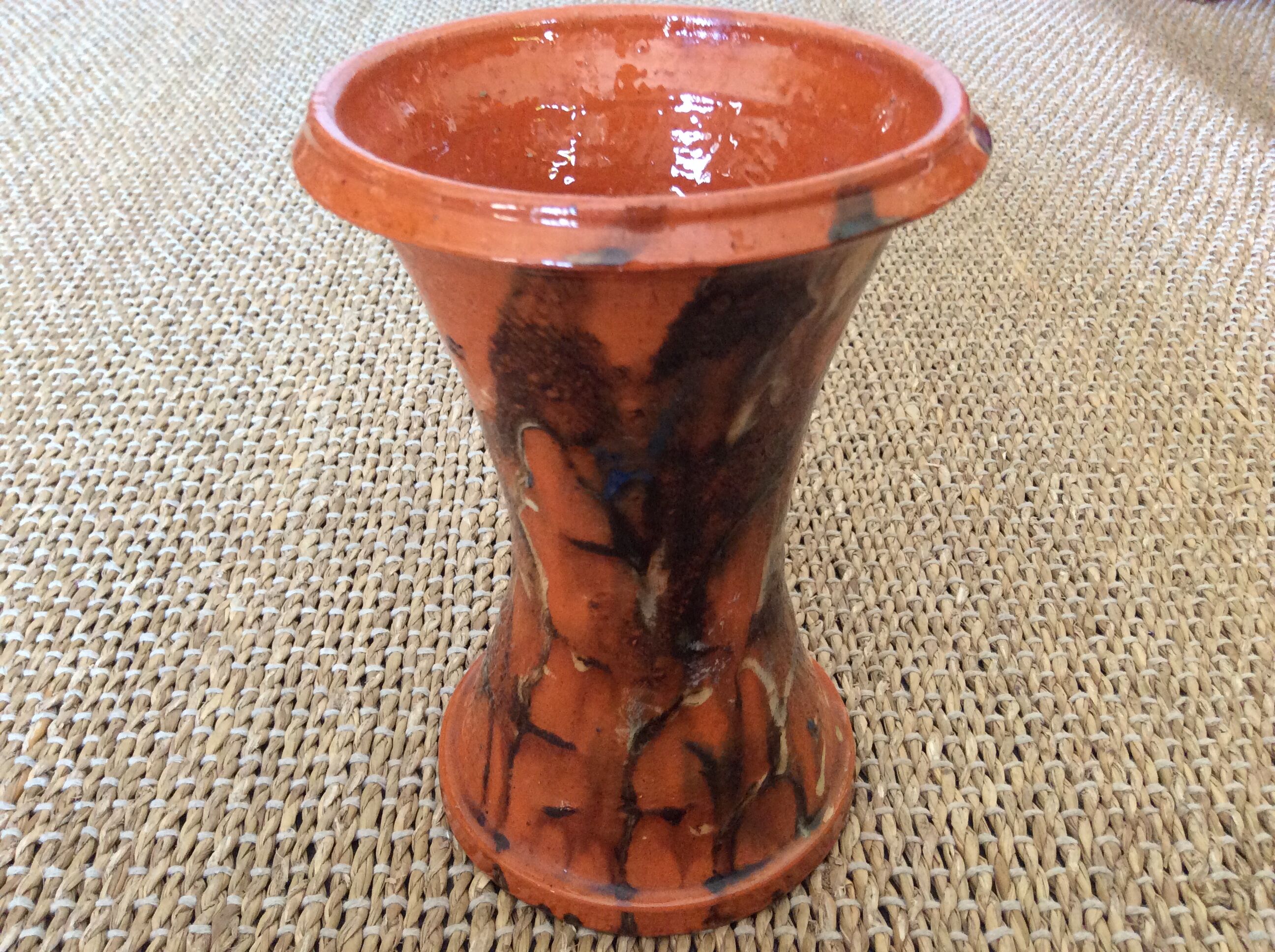 Glazed terracotta vase