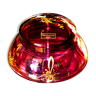 Bonbonnière en cristal multicouche, magenta et or Saint-Louis