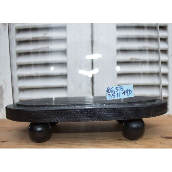 Oval glass globe 35 cm high