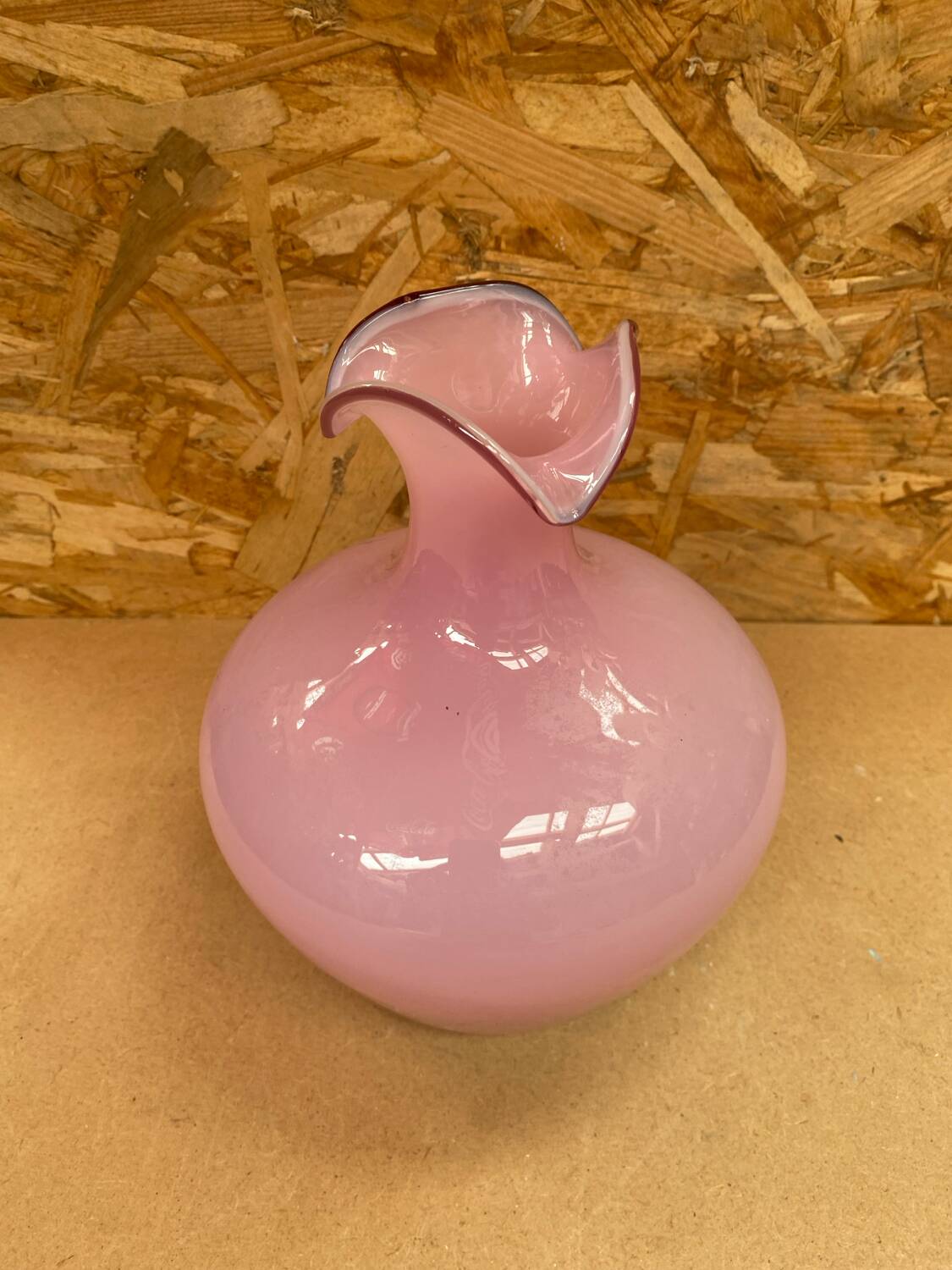 Old Vintage Pink Opaline Soliflore Vase